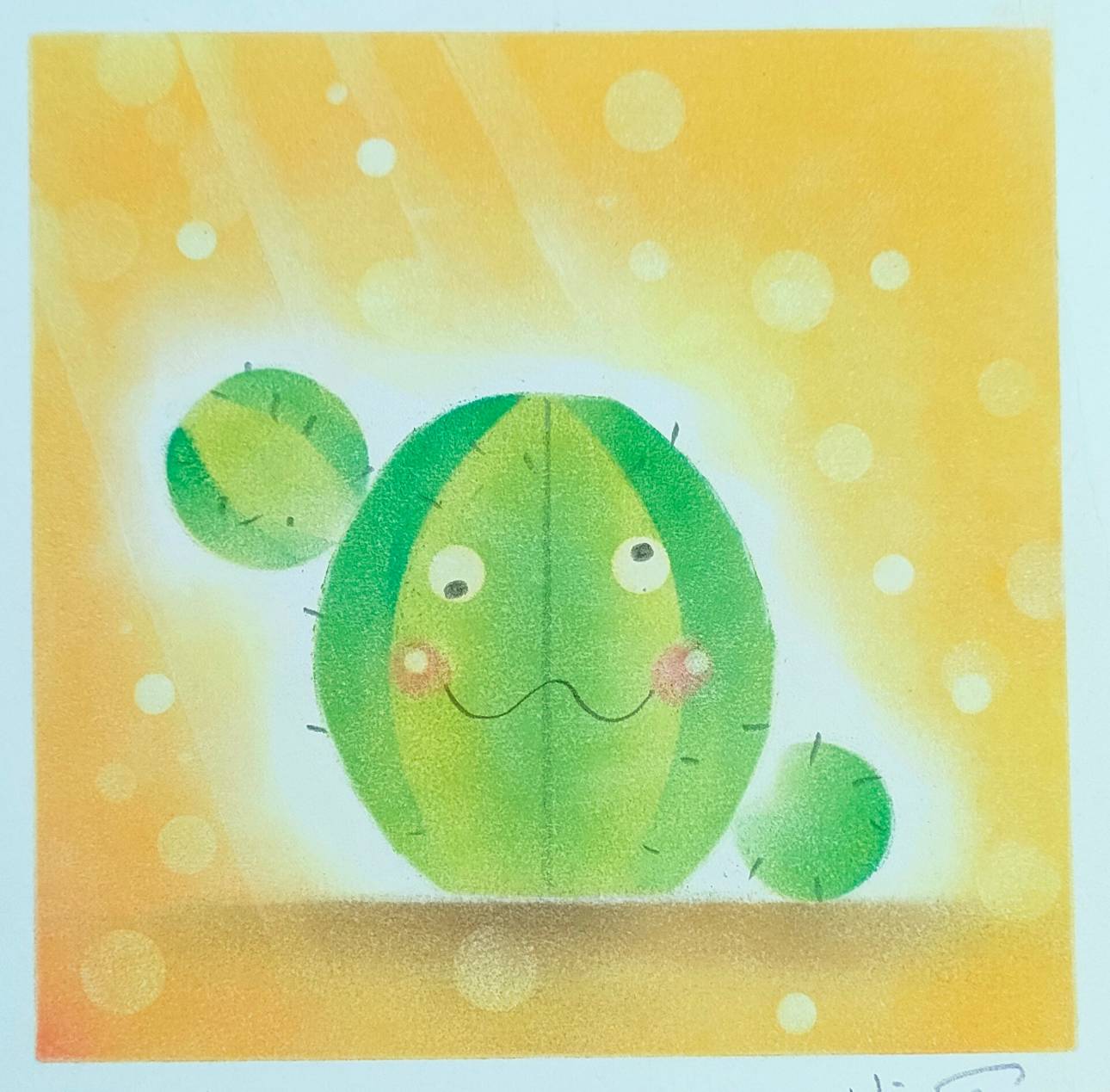 私が描いたパステル画 河島真規子「無題」アクリルにパステル画 絵画買取・販売の小竹美術